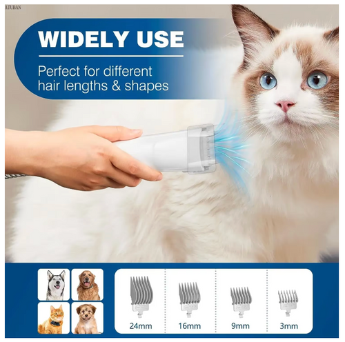 Dog Grooming Vacuum Kit — 8-in-1 Pet Hair Remover with Quiet Motor | PAWTRAIT